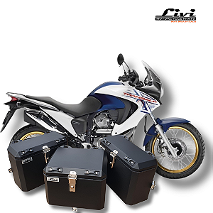KIT BAÚS LATERAIS LIVI 35L + TOP CASE 43L HONDA XL TRANSALP 700 + SUPORTES !