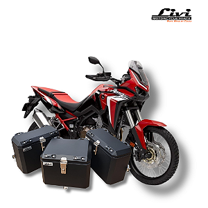 KIT BAÚS LATERAIS LIVI + TOP CASE 43L HONDA ÁFRICA TWIN 1000 ADVENTURE!