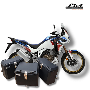 KIT BAÚS LATERAIS LIVI 35L + TOP CASE 43L HONDA ÁFRICA TWIN 1100 ADVENTURE + SUPORTES !