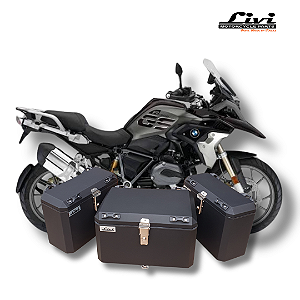 KIT BAÚS LATERAIS LIVI 35L + TOP CASE 50L BMW R1250GS COM SUPORTES !