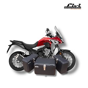 KIT BAÚS LATERAIS LIVI 35L + TOP CASE 50L HONDA CB 500X COM SUPORTES !