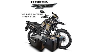 KIT BAÚS LATERAIS LIVI 35L + TOP CASE 50L HONDA XRE300 COM SUPORTES!