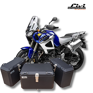 KIT BAÚS LATERAIS LIVI 35L + TOP CASE 50L SUPER TÉNÉRÉ 1200 COM SUPORTES !