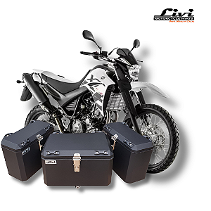 KIT BAÚS LATERAIS LIVI 35L + TOP CASE 50L YAMAHA XT660R COM SUPORTES !