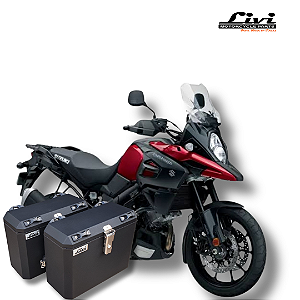BAÚS LATERAIS LIVI 35L SUZUKI V-STROM 1000  + SUPORTES ( TODOS OS ANOS )