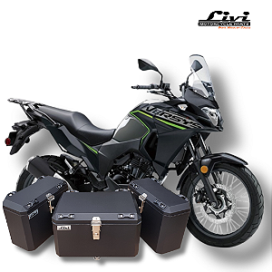 KIT BAÚS LATERAIS 35L + TOP CASE 50L KAWASAKI VERSYS x 300 COM SUPORTES !