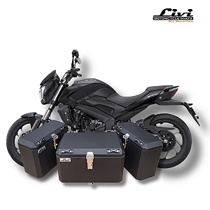 KIT BAÚS LATERAIS 35L+ TOP CASE 50L BAJAJ DOMINAR 400 COM SUPORTES!