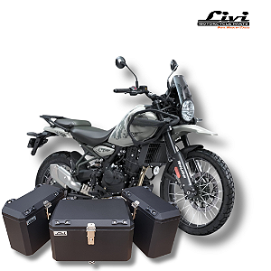 KIT BAÚS LATERAIS LIVI 35L + TOP CASE 50L HIMALKAYAN 450 COM  SUPORTES !