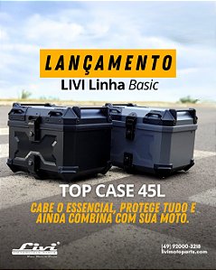 TOP CASE LIVI 45 L EM ABS COM BASE UNIVERSAL COMPLETA