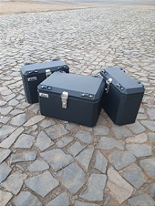 KIT BAÚS LATERAIS LIVI ALUMÍNIO 35L + TOP CASE 50L HONDA TRANSALP XL750 + SUPORTE