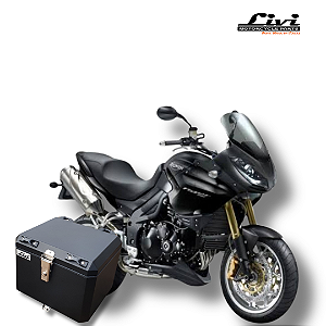 Baú Central Top Case 43 Litros Livi Exclusivo Para Moto Triumph Tiger Sport 1050 com bagageiro.