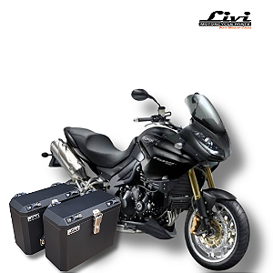 BAÚS LATERAIS LIVI 35L TRIUMPH TIGER  1050 SPORT 2010 ACIMA + SUPORTES.