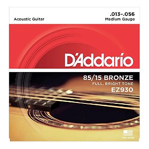 Encordoamento Daddario Violão Aço 013 EZ930 Bronze 85/15