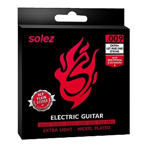 Encordoamento Solez Guitarra 09 DLP SLG9 + 2 cordas extra E B