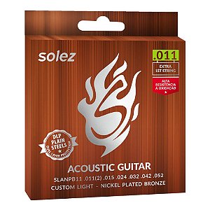 Encordoamento Violão Aço 011 Solez Nickel Bronze SLANPB11