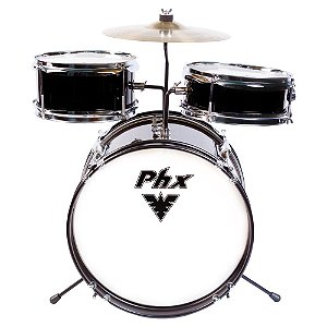 Bateria Infantil Criança Phx 14" Preto profissional completa