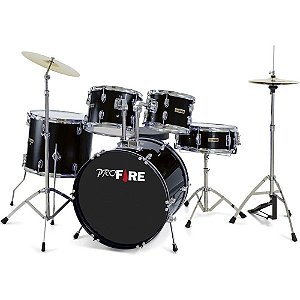 Bateria Pro Fire Bumbo 20 Preta Ferragem cromada completa