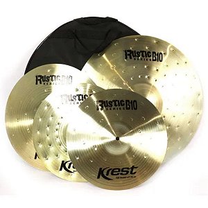 Kit Set Pratos Krest Rustic 14 16 20 bronze b10 + Bag E20