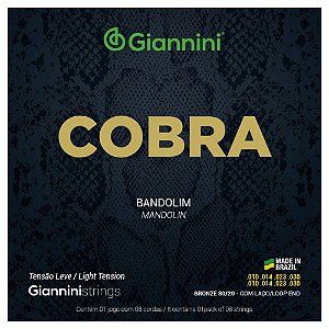 Encordoamento Bandolim Giannini Cobra Bronze 80/20 CM82 Leve