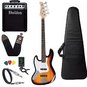 Kit Baixo Canhoto Strinberg Jbs40 LH Sunburst Amplificador