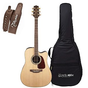 Kit Violão Takamine GD71CE Correia Couro Bag Luxo