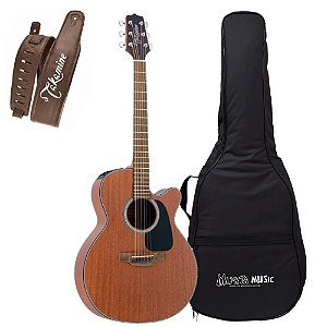 Kit Violão Takamine GN11MCE Correia Couro Bag Luxo