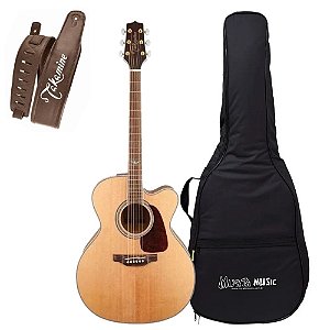 Kit Violão Takamine GJ72CE Correia Couro Bag Luxo