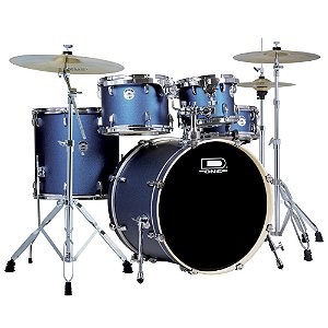 Bateria D One Rocket Dr22 Azul bumbo 22 + ferragens + banco