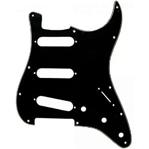 Escudo para Guitarra Stratocaster preto SSS BWB 3PLY Ronsani