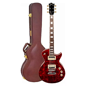 Guitarra Les Paul Tagima Mirach FL Transparent Red + Case