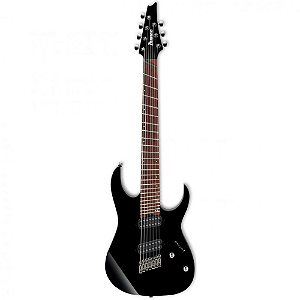 Guitarra 7 Cordas Ibanez RGMS7 BK Multi scale Preta