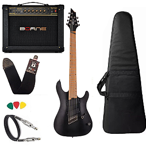 Kit Guitarra Cort Kx307ms Opbk Preta 7 cordas cubo Vorax 630