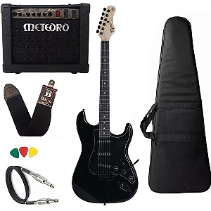 Kit Guitarra Tagima TG500 Preto + amplificador Meteoro 35w