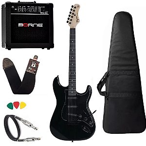 Kit Guitarra Tagima TG500 Preto + Amplificador Borne G30