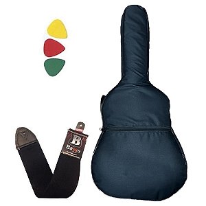 Kit Violão Folk Bag Super Luxo + Correia + Palhetas
