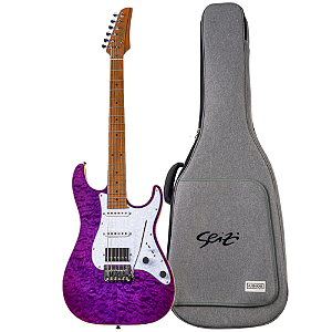 Guitarra Seizi Katana Musashi Plus Hss Quilted Amethyst Purple