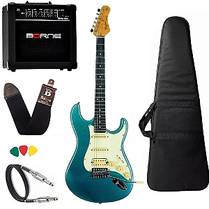 Kit Guitarra Tagima TG540 Azul LPB escala escura cubo Borne