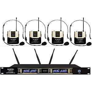 4 Microfones Sem Fio headset de cabeça KSR Kt-04h Uhf profissional