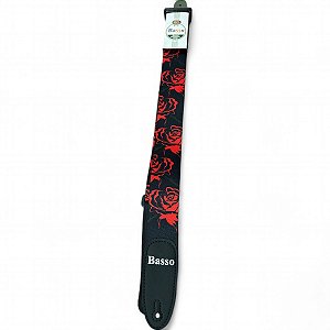 Correia Basso De27 POP Art Preta com rosas