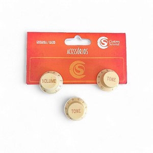 Kit Knob guitarra stratocaster Creme vol tone tone CKB 2 VW - Custom