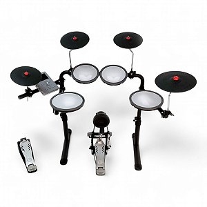 Bateria Eletrônica Nagano Tech Up Ntu-01 c/ bumbo 4 pratos bluetooth