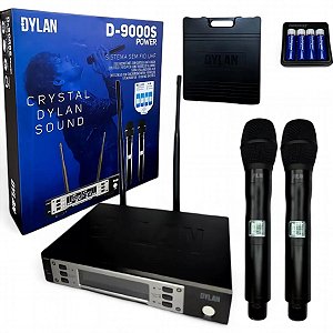 Microfone Dylan D-9000s Power duplo recarregável + 4 baterias lithium