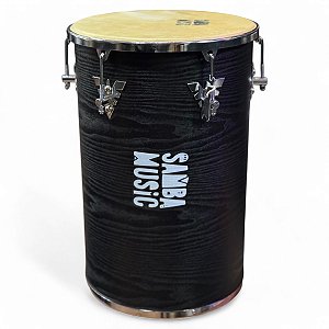 Rebolo Samba Music Madeira 12 pol 50cm pele animal Preto 921MA BKW