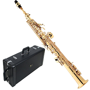 Saxofone Soprano Eagle Sib Sp 502 L Laqueado Dourado
