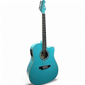 Violão Folk Marques VA-207 Azul Cutaway Aço
