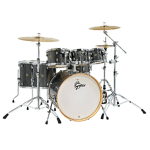 Bateria Gretsch Catalina Black Stardust com ferragens CM1E826P + GRG3PACK