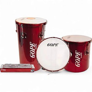 Kit Resenha Gope Selfie Cereja Com Rebolo + Repique De Mão + Pandeiro + Reco Reco