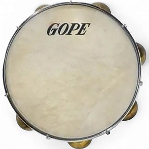 Pandeiro Gope Choro 10'' 7 Afin 30(6) Prat Latao Envern. Fer. Cromado Pele Animal
