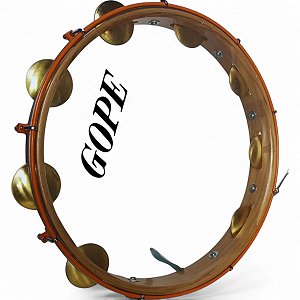 Pandeiro Gope Sl Super Leve 13'' 9 Afin 24(8) Prat Envern. Pele Cristal - Fer. Laranja