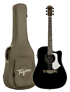 Violão Tagima Florens FS-200 Preto tampo sólido cap Fishman + Bag